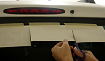 Large Windshield Sticker Application - Step 2