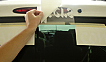 Large Windshield Sticker Application - Step 3